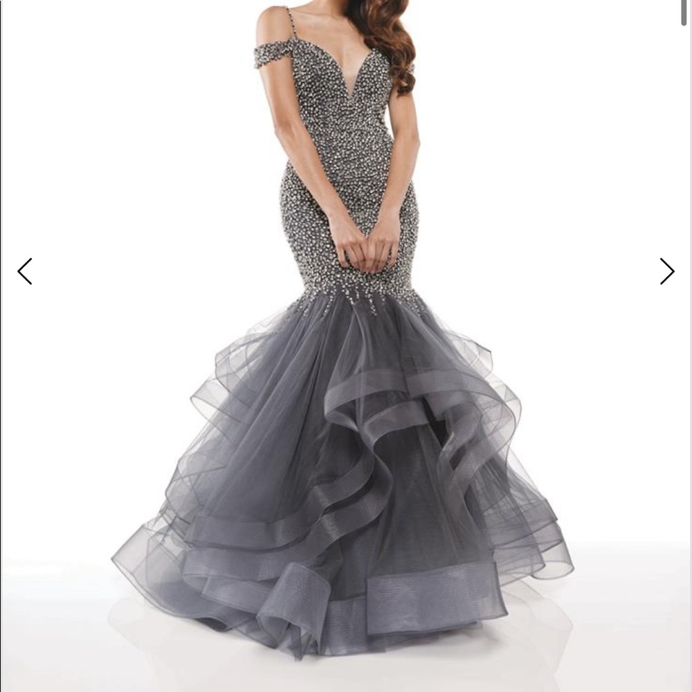 Gunmetal Mermaid Gown Prom Dress